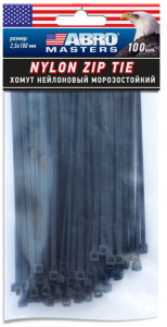 Хомут нейлоновый морозостойкий (4,8 мм х 250 мм х 100 шт) ABRO MASTERS