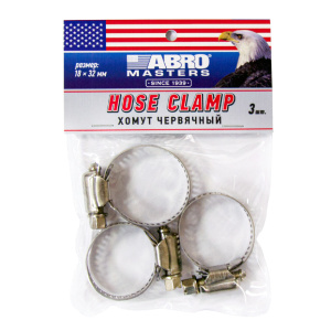 Хомут червячный 18-32 мм (набор 3 шт.) ABRO MASTERS