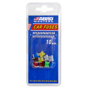 Набор предохранителей флажковых микро № 9 (7.5, 10, 15, 20, 25, 30 А) 10 шт. ABRO MASTERS