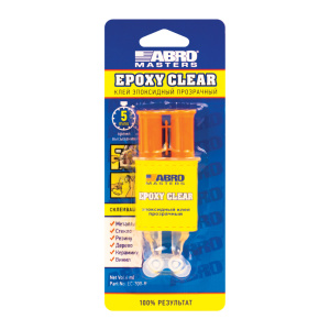 Клей эпоксидный прозрачный в шприце ABRO MASTERS